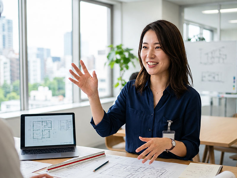 仕事中の自然な動き