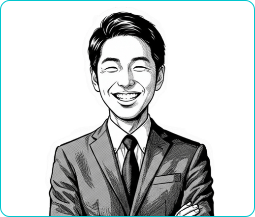 記憶に残る名刺 似顔絵イラストテンプレート/劇画風